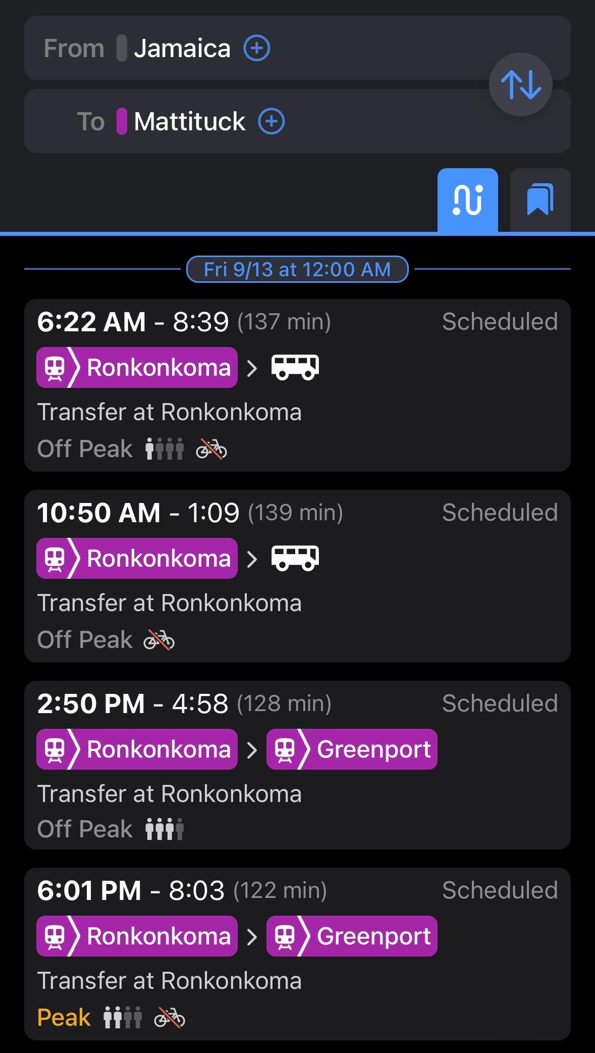 North Fork LIRR schedule