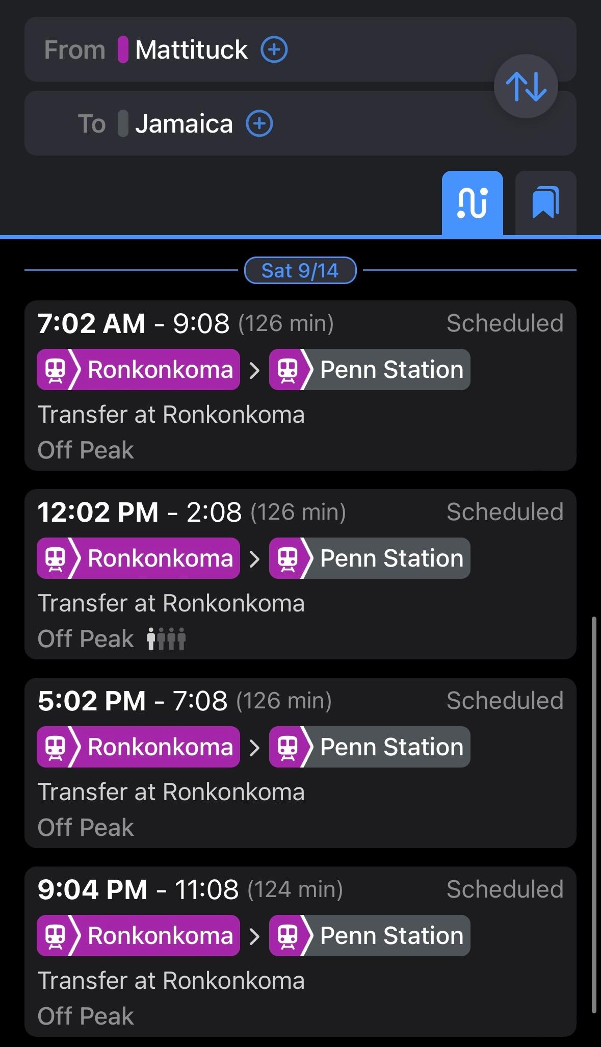 North Fork LIRR schedule