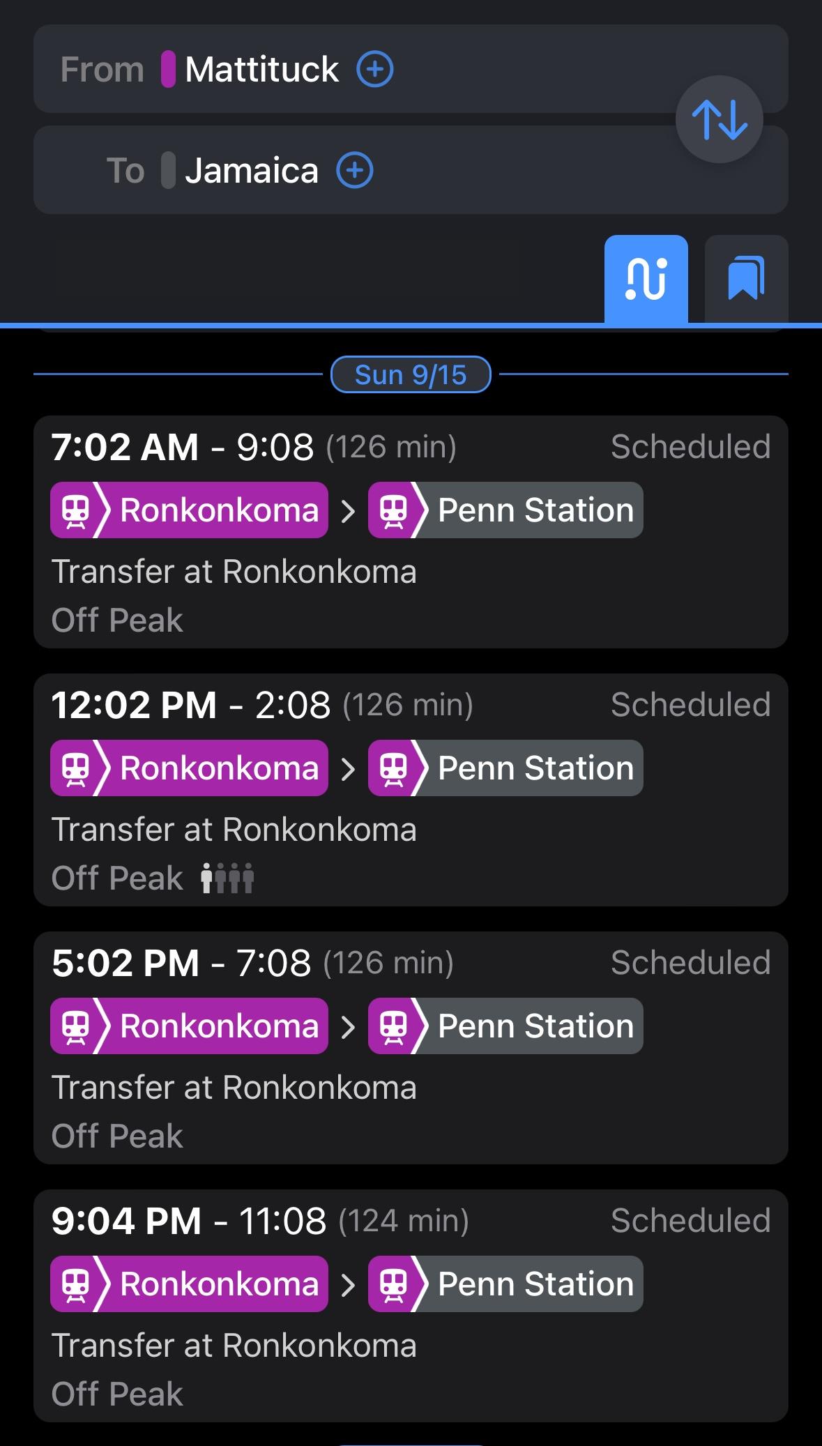 North Fork LIRR schedule